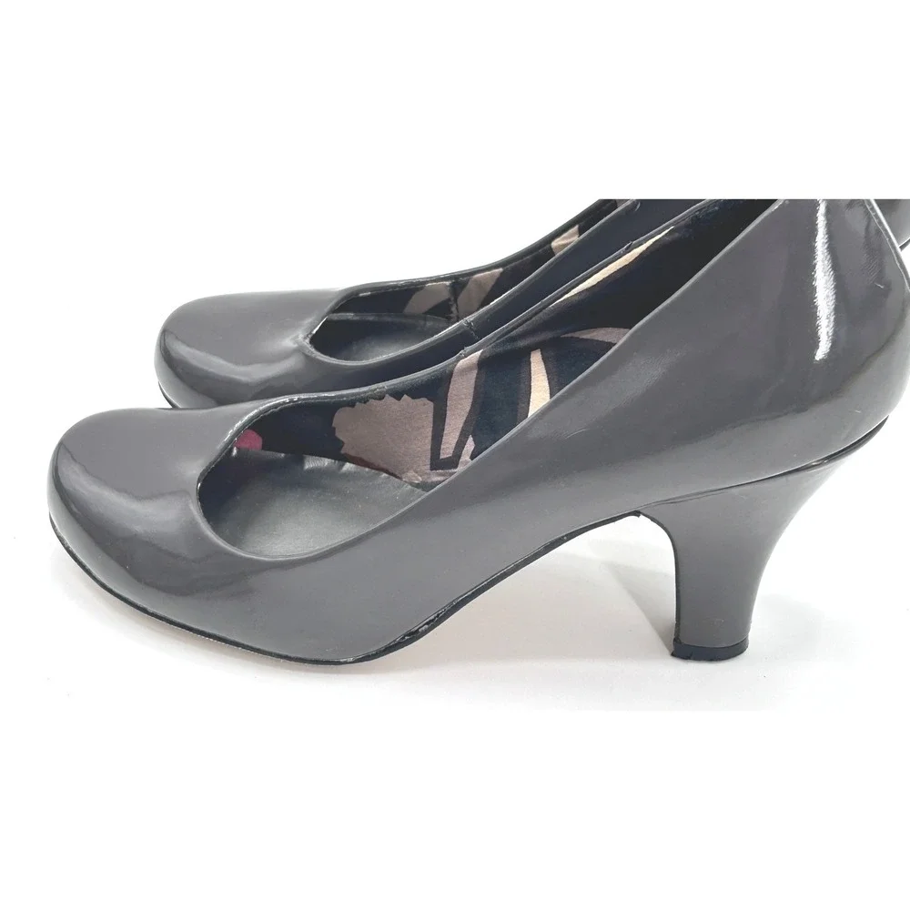 Madden Girl Unifyy Gray Patent Leather Pumps Size 7 Office Siren Parisian Chic